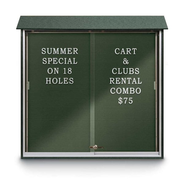 Outdoor Enclosed Combo Board, 72"x36", Bronze Frame/Black & Forbo